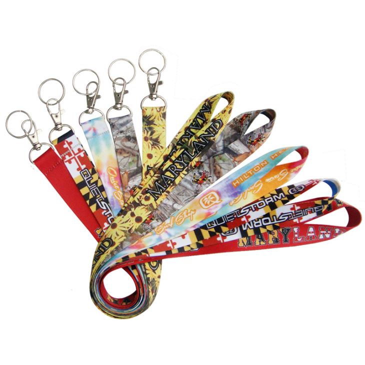 Polyester Keychain Nylon Lanyard With Id Badge Holder