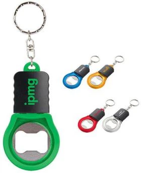 Design salgsfremmende gave til peer flaskeåpner PVC nøkkelring