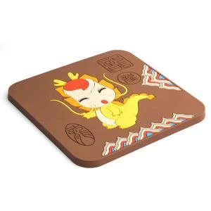 Cartoon Dragon Soft PVC Rubber Square Coasters