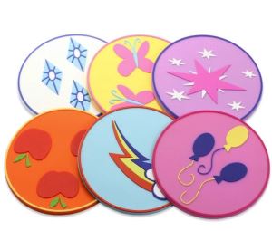 Rund form fargerik pvc coaster