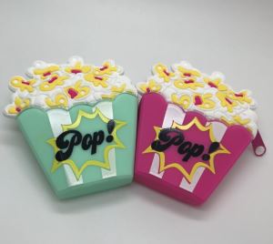 Mini Silikon Popcorn Myntveske Logo Utskrift