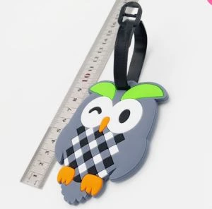 3D gummi bag tag pvc bagasje tag veske tag