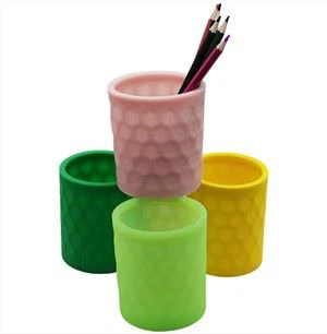 Gjenbrukbar 3D silikon gjennomsiktig pennholder for kontor eller skole