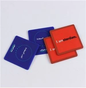 Square Miljøvennlig 2d 3d gummi PVC kaffe te kopp matter drikke coaster