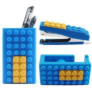 holdbar firkantet 3D byggekloss silikon plast penn holder