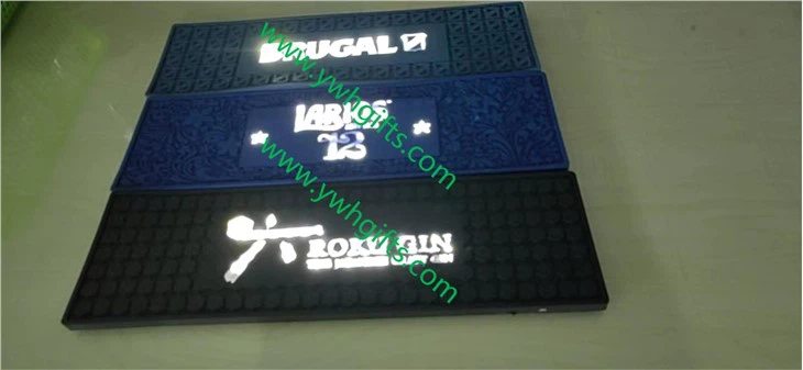 Branded Logo PVC Beer Bar Mat With LED